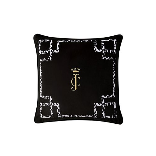 Juicy Couture Lattice Embroidered Velvet Decorative Pillow 20 x 20