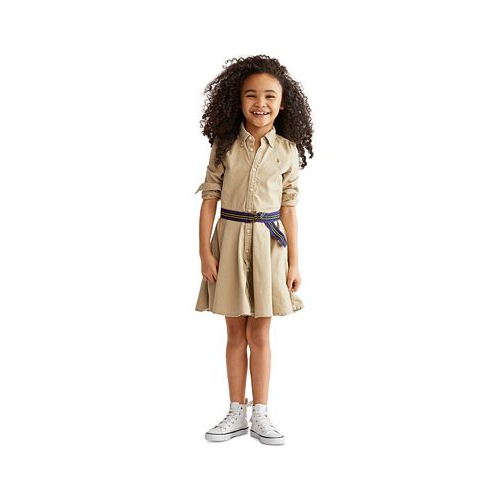 Polo Ralph Lauren Toddler and Little Girls Belted Chino Cotton Shirtdress