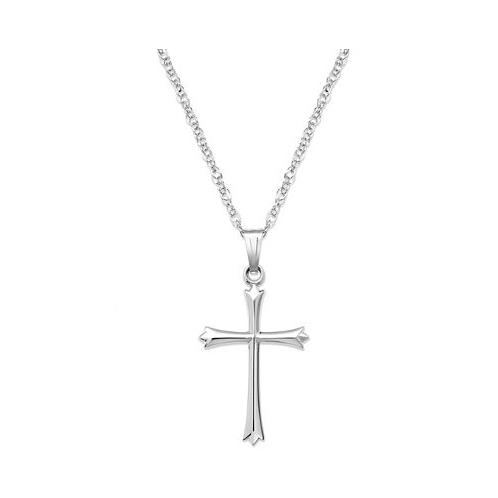 Macys Sterling Silver Necklace Pointed Tip Cross Pendant