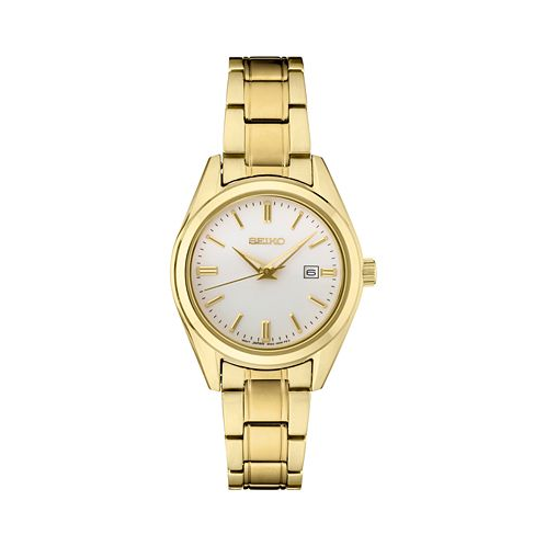 Seiko Womens Essentials Gold-Tone Stainless Steel Bracelet Watch 29.8mm