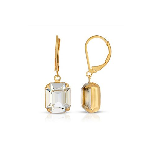 2028 Gold-Tone Octagon Drop Earrings Made with Crystals