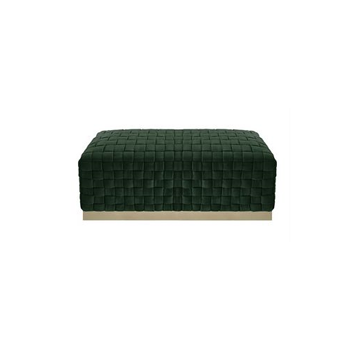 Nicole Miller Satine Woven Bench with Metal Base