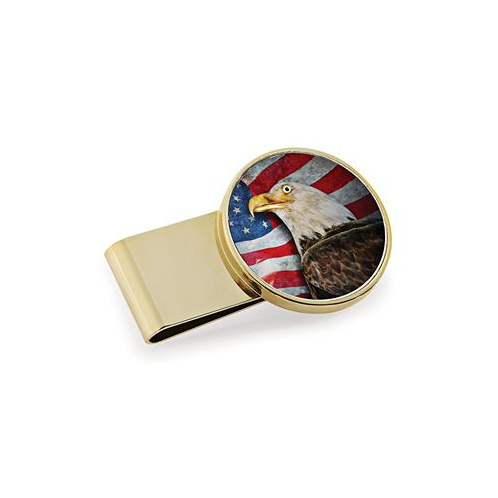 American Coin Treasures Mens American Bald Eagle Colorized JFK Half Dollar Stainless Steel Money Clip