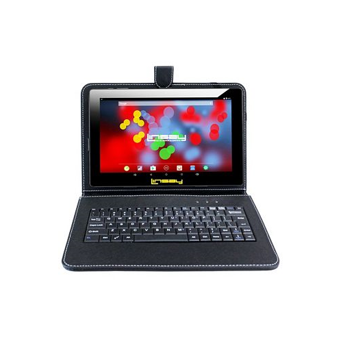 LINSAY New 10.1 Tablet Octa Core 128GB Bundle with Black Keyboard Case and Newest Android 13