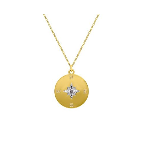 Macys Diamond Accent Gold-plated Compass Pendant Necklace