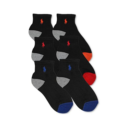 Polo Ralph Lauren 6-Pk. Color-Blocked Quarter Low-Cut Socks Little Boys & Big Boys