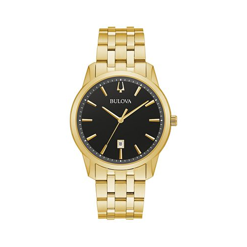 Bulova Mens Classic Sutton Gold-Tone Stainless Steel Bracelet Watch 40mm