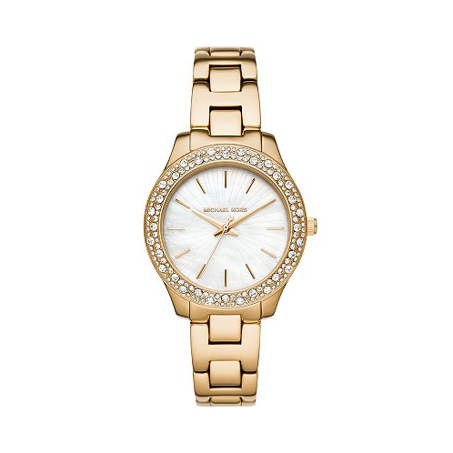Michael Kors Womens Liliane Gold-Tone Stainless Steel Bracelet Watch 36mm