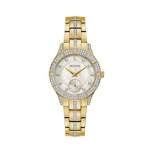 Bulova Womens Phantom Gold-Tone Stainless Steel Bracelet Watch 31mm