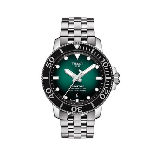 Tissot Mens Swiss Automatic Seastar 1000 Stainless Steel Bracelet Watch 43mm