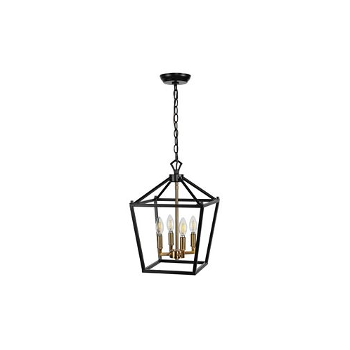 Jonathan Y Pagoda 4-Bulb Lantern Metal LED Pendant