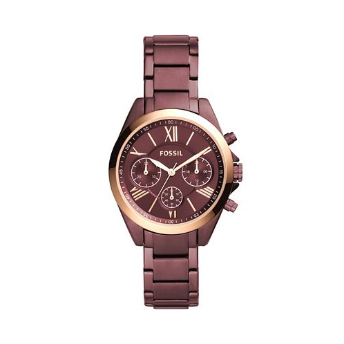 Fossil Womens Modern Courier Chronograph Wine Stainless Steel Watch 36mm