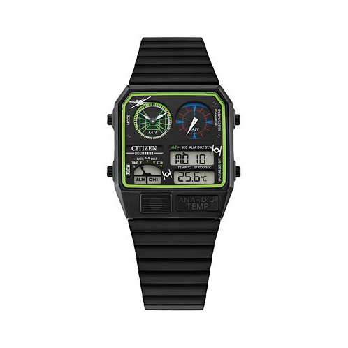 Citizen Trench Run Analog-Digital Black Stainless Steel Bracelet Watch 33mm