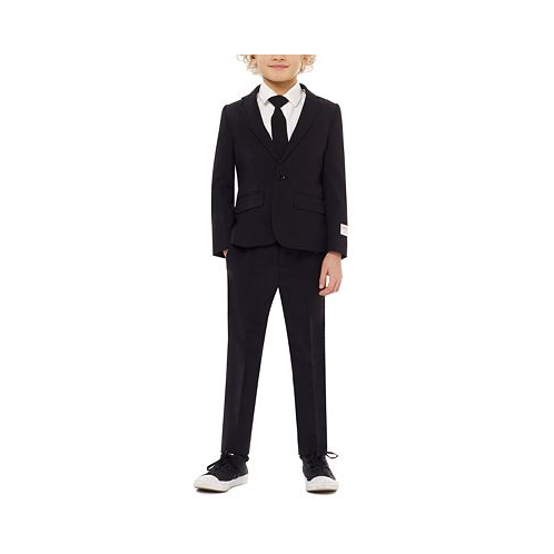 OppoSuits Boys Black Knight Slim Fit Solid Suit