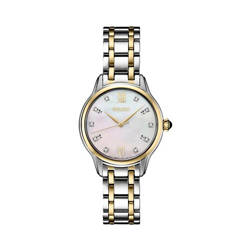 Seiko Womens Diamond (1/10 ct. t.w.) Two Tone Bracelet Watch 29.5mm