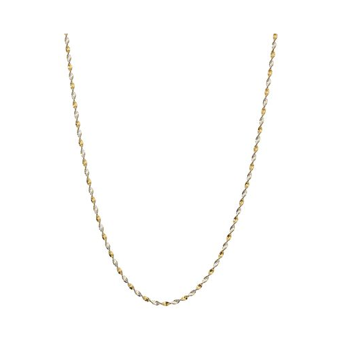 Macys Giani Bernini Two-Tone Twist Link 18 Chain Necklace in Sterling Silver & 18k Gold-Plate