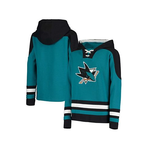 Outerstuff Big Boys and Girls Teal San Jose Sharks Ageless Must-Have Lace-Up Pullover Hoodie