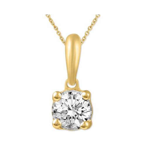 Macys Diamond Solitaire 18 Pendant Necklace (1/5 ct. t.w.) in 14k White Yellow or Rose Gold