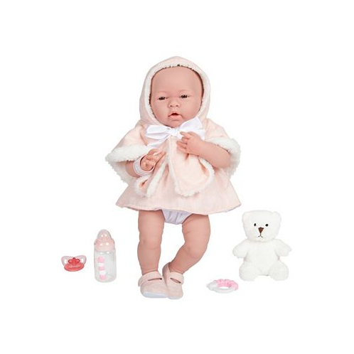 JC TOYS La Newborn 15 Real Girl Baby Doll with Teddy Bear Set 9 Pieces