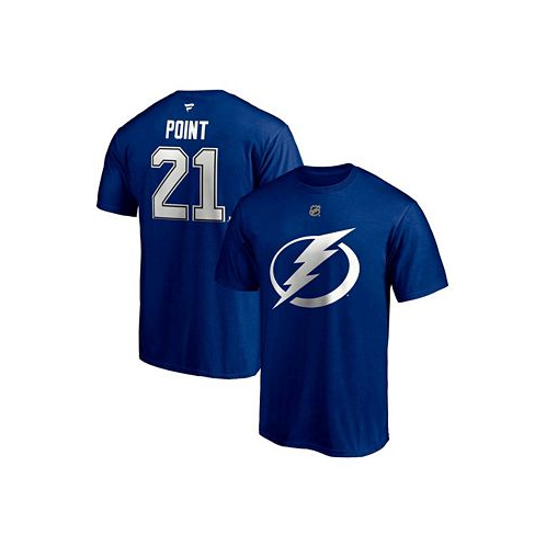 Fanatics Mens Brayden Point Blue Tampa Bay Lightning Authentic Stack Name and Number T-shirt