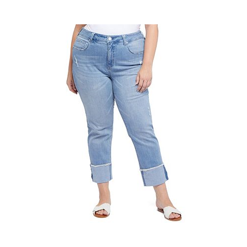 Seven7 Plus Size Slim Straight Cuff Jeans