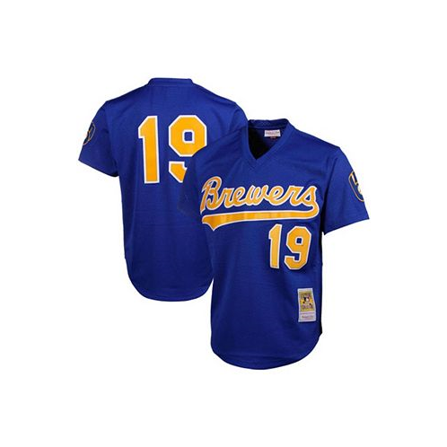 Mitchell & Ness Mens Robin Yount Royal Milwaukee Brewers Cooperstown Mesh Batting Practice Jersey