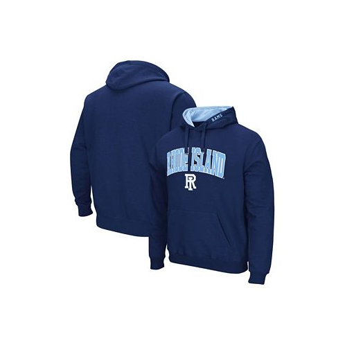 Colosseum Mens Navy Rhode Island Rams Arch and Logo Pullover Hoodie