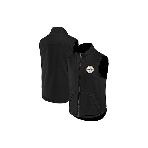 Fanatics Mens NFL x Darius Rucker Collection by Black Pittsburgh Steelers Sherpa-Lined Full-Zip Vest