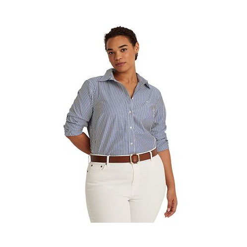 POLO Ralph Lauren Plus-Size Striped Easy Care Cotton Shirt