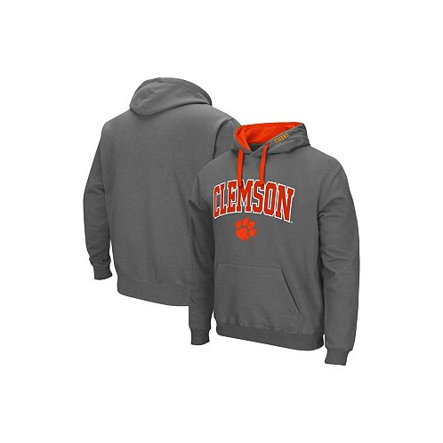 Colosseum Mens Charcoal Clemson Tigers Big and Tall Arch and Logo 2.0 Pullover Hoodie