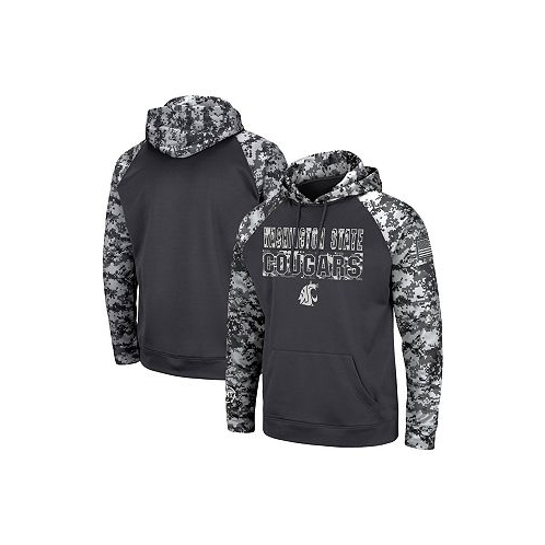 Colosseum Mens Charcoal Washington State Cougars OHT Military-Inspired Appreciation Digital Camo Pullover Hoodie