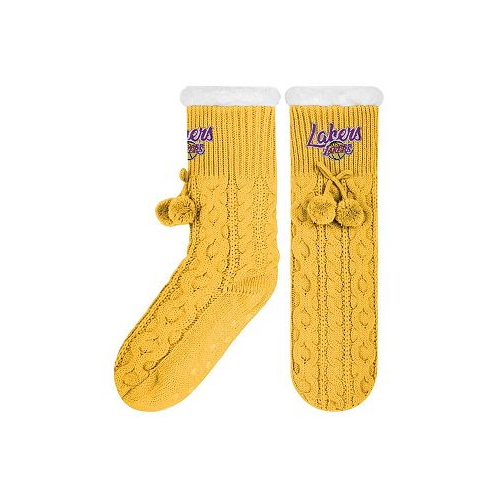 FOCO Womens Los Angeles Lakers Cable Knit Footy Slipper Socks