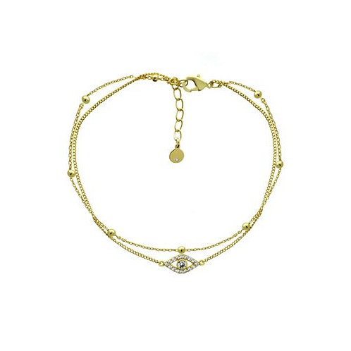 And Now This Evil Eye Double Chain Anklet in Gold Plate