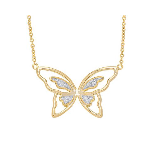 Macys Womens Diamond Accent Butterfly Necklace
