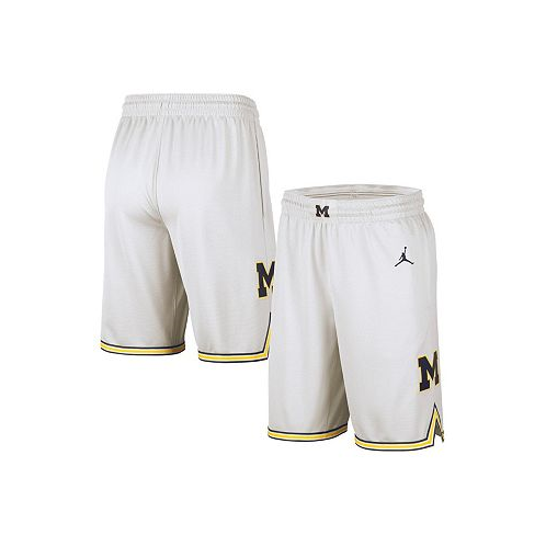 Jordan Mens White Michigan Wolverines Replica Team Basketball Shorts