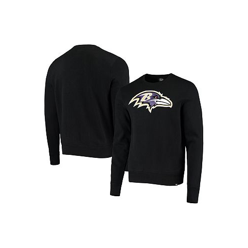 47 Brand Mens Black Baltimore Ravens Team Imprint Headline Pullover Sweatshirt
