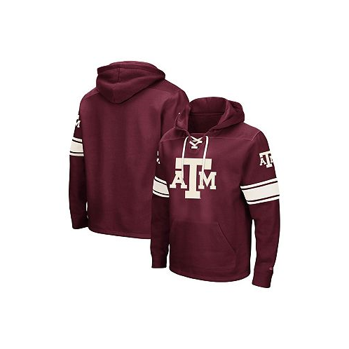 Colosseum Mens Maroon Texas A&M Aggies 2.0 Lace-Up Logo Pullover Hoodie