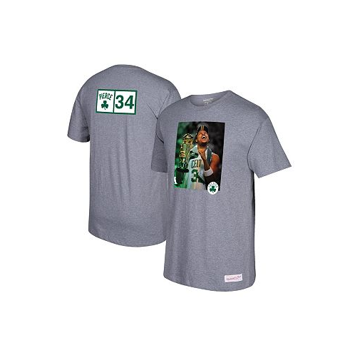 Mitchell & Ness Mens Paul Pierce Gray Boston Celtics Graphic T-shirt