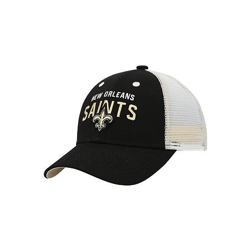 Outerstuff Preschool Unisex Black White New Orleans Saints Core Lockup Mesh Back Snapback Hat