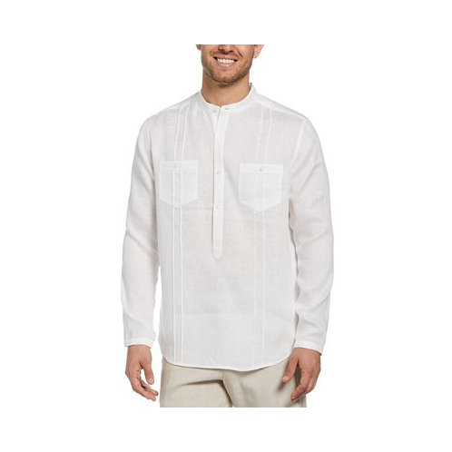 Cubavera Mens Regular-Fit Banded Collar Popover Linen Shirt