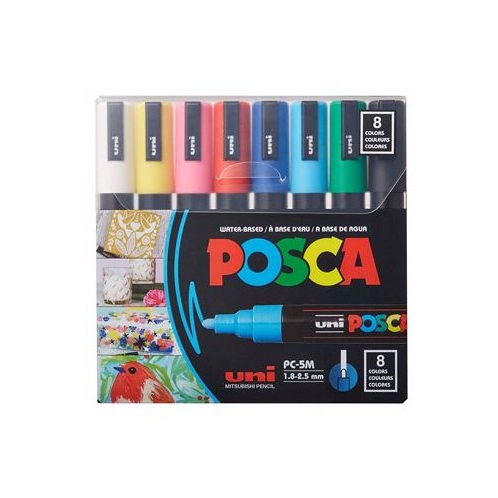 POSCA 8-Color Paint Marker Set Pc-5M Medium