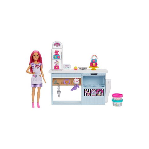 Barbie Doll Bakery Playset with Pink-Haired Petite Doll Baking Station