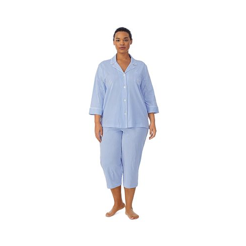 POLO Ralph Lauren Plus Size Button-Front Top and Pants Pajama Set
