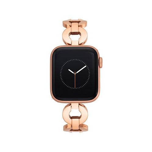 Anne Klein Womens Rose Gold-Tone Stainless Steel Open Link Bracelet Compatible with 38/40/41mm Apple Watch