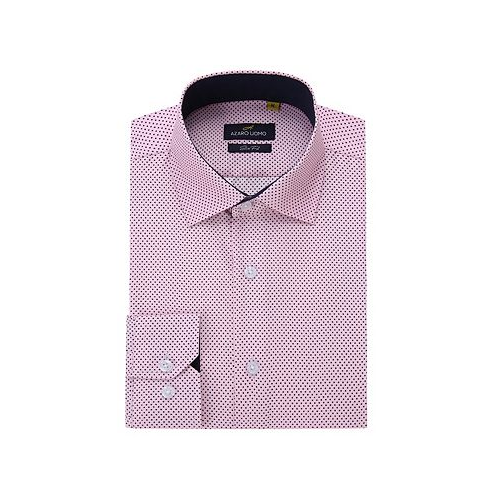 Azaro Uomo Mens Business Geometric Long Sleeve Button Down Shirt