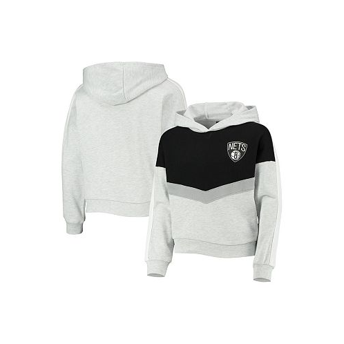 Outerstuff Big Girls Heathered Gray Brooklyn Nets All Yours Pullover Hoodie
