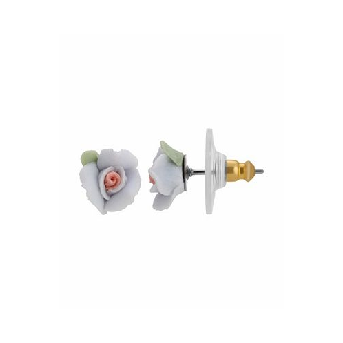 2028 Womens Small Porcelain Rose Stud Earring