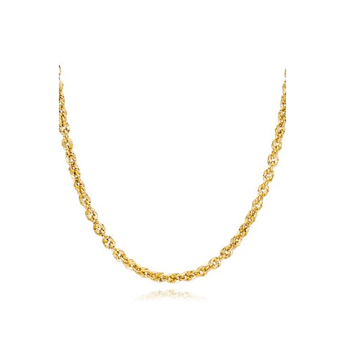 Italian Gold Diamond Cut Rope 7-1/2 Chain Bracelet (3-3/4mm) in 14k Gold Made in Italy