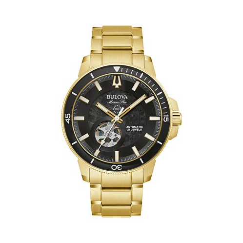 Bulova Mens Automatic Marine Star Series C Gold-Tone Stainless Steel Bracelet Watch 45mm
