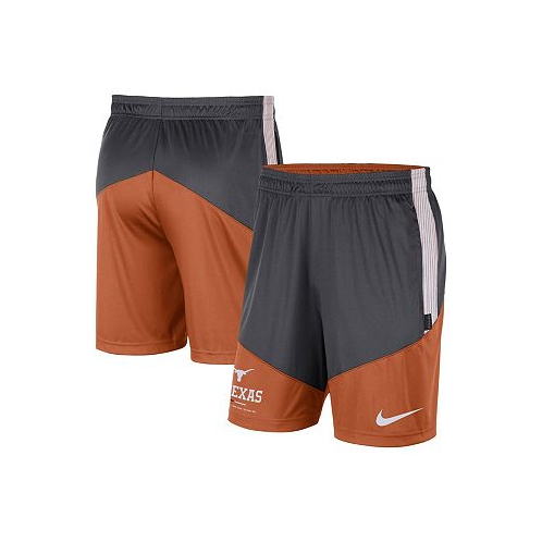 Nike Mens Gray and Texas Orange Texas Longhorns Team Performance Knit Shorts